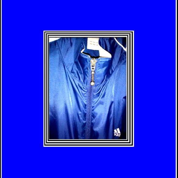 New Adidas Blue Jacket With Adidas Trefoil